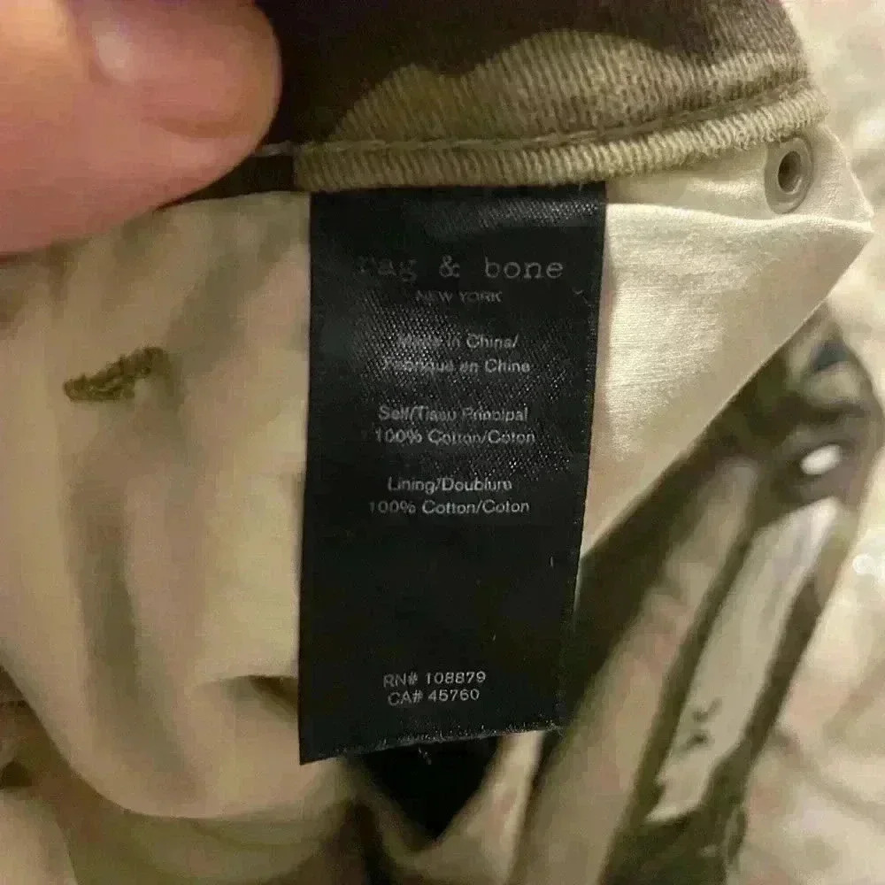 Rag and Bone camo Buckley chino pants freyed hem size 24 - Picture 5 of 5